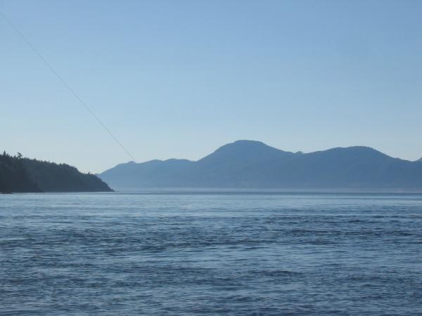 View of the Johnstone Strait facing north of Sayward